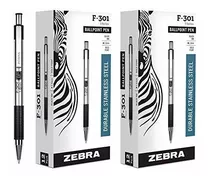 Zebra 27310 F-301 Bolígrafo Retráctil De Acero Inoxidable, B