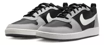 Tenis Para Hombre Nike Court Borough Low Gris Color Negro/plata Mate/vela Talla 29.5 Mx