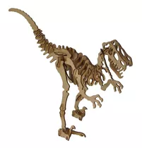 Velociraptor. Quebra Cabeça 3d. Miniatura Em Mdf