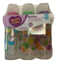 Parent's Choice Botellas, Paquete De 3, 9 Onzas, Flujo Lento