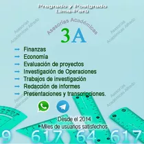 Asesorias Economía Finanzas Estadística Proyectos Matemática