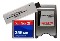 Cf 256 + Leitor Compact Flash Usb + Adaptador Pcmcia Fanuc