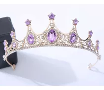 Tiara Corona Lilas Princesa, Quinceañera Xv