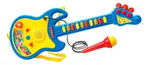 Guitarra Infantil Eletrônica Com Microfone Som Musica