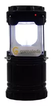 Farol Solar Led Alta Potencia Smd Recargable Usb Camping Color Negro