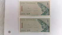 2 Billetes 1 Rupia Consecutivos Indonesia Sin Circular .vhcf