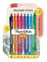 Lapiceras Boligrafo Retractiles Paper Mate Inkjoy X8 Vintage