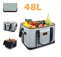 Hielera Portatil 48l Bolsa Térmica Para 65 Latas, Gris