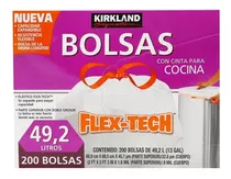 Kirkland Signature Bolsas Para Basura  Con Cinta 200 Piezas Color Blanco