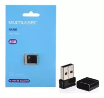 Pendrive Multilaser Nano Pd053 8gb 2.0 Liso Preto