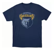 Remera Basket Nba Memphis Grizzlies Azul Logo Alternativo