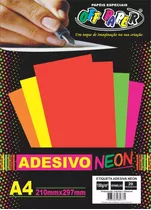 Adesivo Neon A4 20 Fls Vibrante Reage A Luz Negra Off Paper