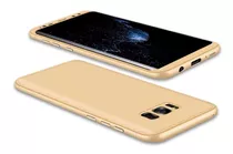 Galaxy S8 / S8 Duos - Funda Carcasa Dorada + Lamina Vidrio
