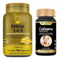 Omega 3 6 9 Peixe Linhaça Borragem 120caps Mais Colageno Hid