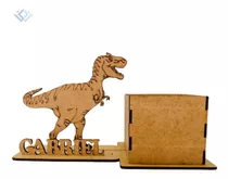 30 Porta Lápis Cachepô Personalizado Dinossauro Em Mdf Cru