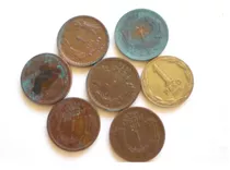 Monedas 1 Peso Chilenas Años 1943a1954 Cobre 1 Bronce1978