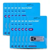 Kit 10 Pendrive 4gb Twist 2.0 Multilaser Atacado Original