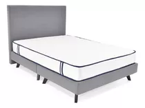 Cabecero + Base Cama Santorini Doble Tela + Colchón Varna