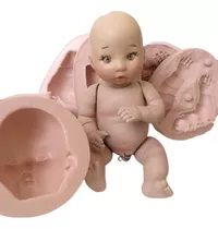Molde Silicone -kit Bebê Bipartido Realista Born+ Olhos Res.