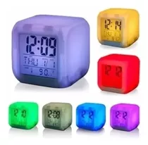 Reloj Cubo Despertador Con Luz Y Sonido Digital Decorativo