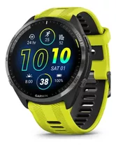 Reloj Garmin Forerunner 965 Negro Y Amarillo, Pantalla Amoled, Bisel Plateado