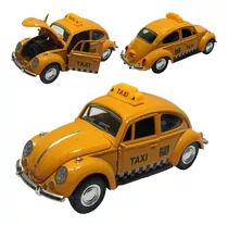 Carrinho Miniatura Metal Taxi Fusca Decoração Coleção Natal