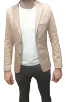 Saco Entallado De Gabardina Beige