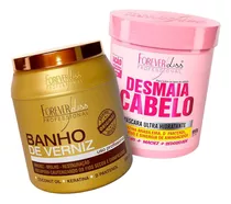 Forever Liss Kit Desmaia Cabelo 950g + Banho De Verniz 1kg