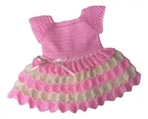 Vestido Tejido Para Bebés Con Capas O Faralaos