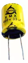 Capacitor Electrolitico 400v 33uf (m) 105°c Kmx Samyoung 