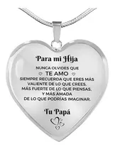 Collar Dije Corazón Amor Cadena Colgante Padre A Hija