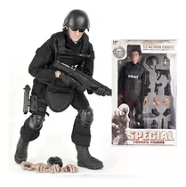 Boneco Soldado Militar Swat Força Especial Policia Americana