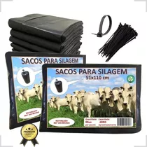 Saco Para Silagem Silo Pacote Com 100 Un + 100 Abraçadeiras 