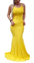 Vestido Feminino Longo Rabo Sereia Viscolycra S/renda Festa