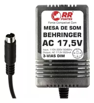 Fonte Ac 17,5v Para Mesa Mixer Behringer Xenyx 502 802 1002