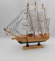 Barco 30cm Caravela Veleiro Madeira Miniatura Decoração Navi