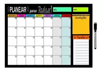 Planner De Metal Mensal 29x40cm + Caneta E Suporte