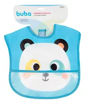 Babador Com Bolso Panda Bubazoo Buba 17074 Cor Azul E Branco