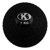 Balón Medicinal Peso 7kg Texturizado Gym Terapia Crossfit Color Negro