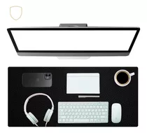 Mousepad Desk Pad Grande Em Courino 75x34cm Preto Premium Desenho Impresso Liso