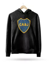 Buzo Canguro Boca Juniors Escudo En El Pecho Negro