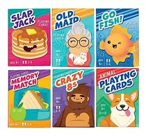 Lotfancy Card Games For Kids, 6 Decks, Include Go Z7x4n