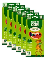 Kit 6 Caixas Lápis De Cor 12 Cores Grande Leo Eco Atacado