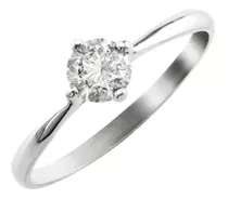 Anillo Solitario Piedra Central Plata 925 Compromiso Boda