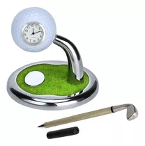 Porta-canetas De Relógio De Golfe Com Relógio Mini Desktop G