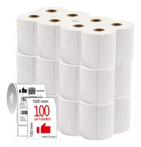 Kit 100 Rolos Etiquetas Adesivas Couche 100x150mm Branco