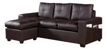 Sillon Juego De Living Comedor Sofa Chaise Long Europa Color Marrón