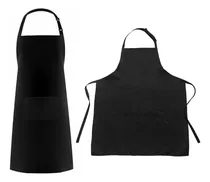 Delantal Perchera Cocina Anti-mancha Anti-grasa Adjustable Color Negro