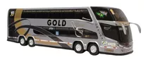 Brinquedo Em Miniatura Ônibus Gold 2 Andares 30cm Cinza-escu