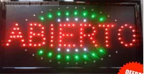 Aviso De Abierto - Led Altamente Luminoso 48 X 25 Cm